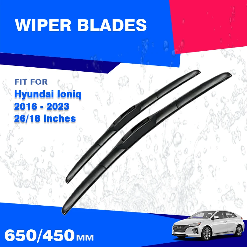 For Hyundai Ioniq 2016 - 2023 Electric Hybrid EV Front Wiper Blades Windshield Windscreen Accessories 2017 2018 2019 2020 2021