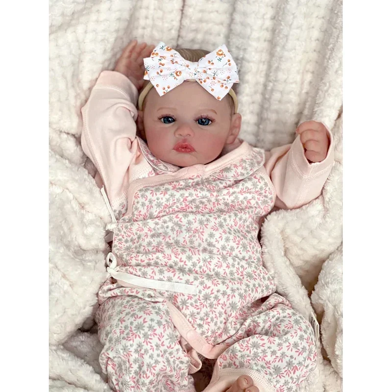 45cm Reborn Baby Doll Meadow Already Painted Finished Awake Newborn Baby Size 3D Skin Visible Veins Collectible Art Doll