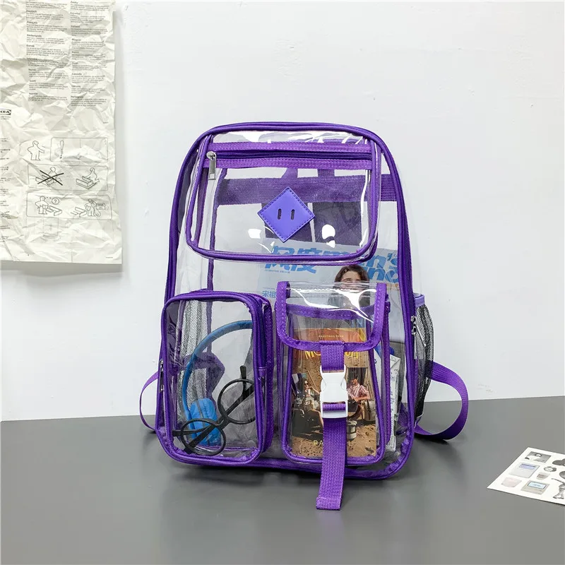 Couple Backpack High Quality Environmentally Friendly Pvc Transparent Backpack Fashionable Anti-splashing Student Jelly Backpack
