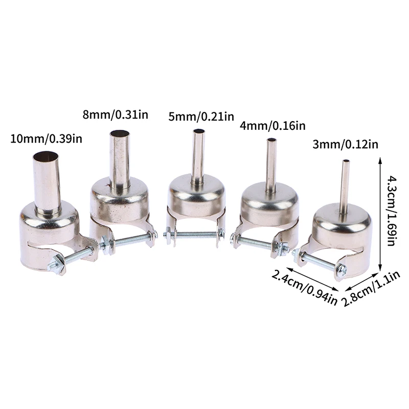 5 Stks/set 858d Universeel Heteluchtstation Ronde Nozzles Soldeerlasgereedschap Voor Hetelucht Hittebestendig Desoldeerstation