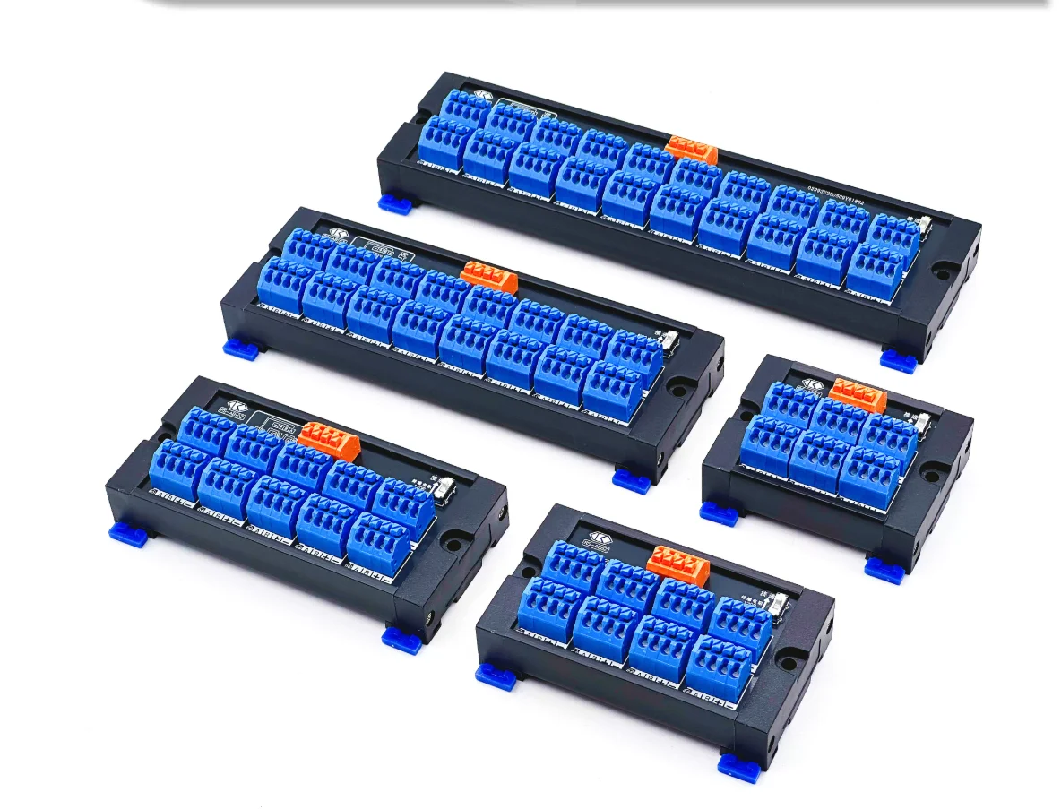 DIN Rail Mount Terminal Block 4 In 6 Out Power Signal Splitter Industrial PLC Terminal Strip for Monitoring Wiring