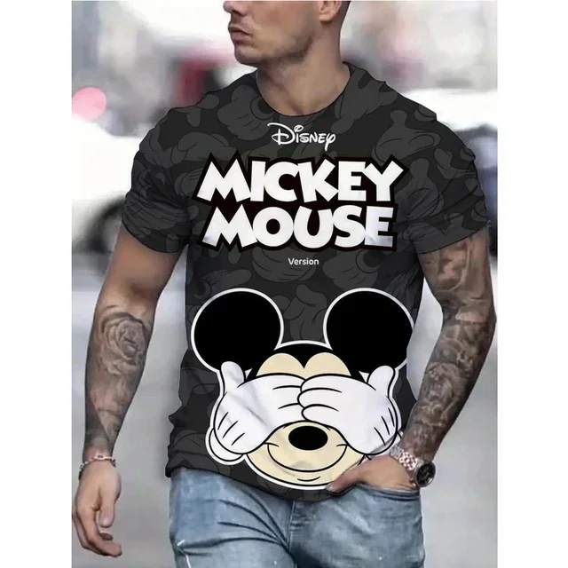 Disney T-Shirts Mickey Minnie Mouse Cartoon Anime 3D Print Streetwear Men's Women's Fashion Oversized Short Sleeve T Shirt