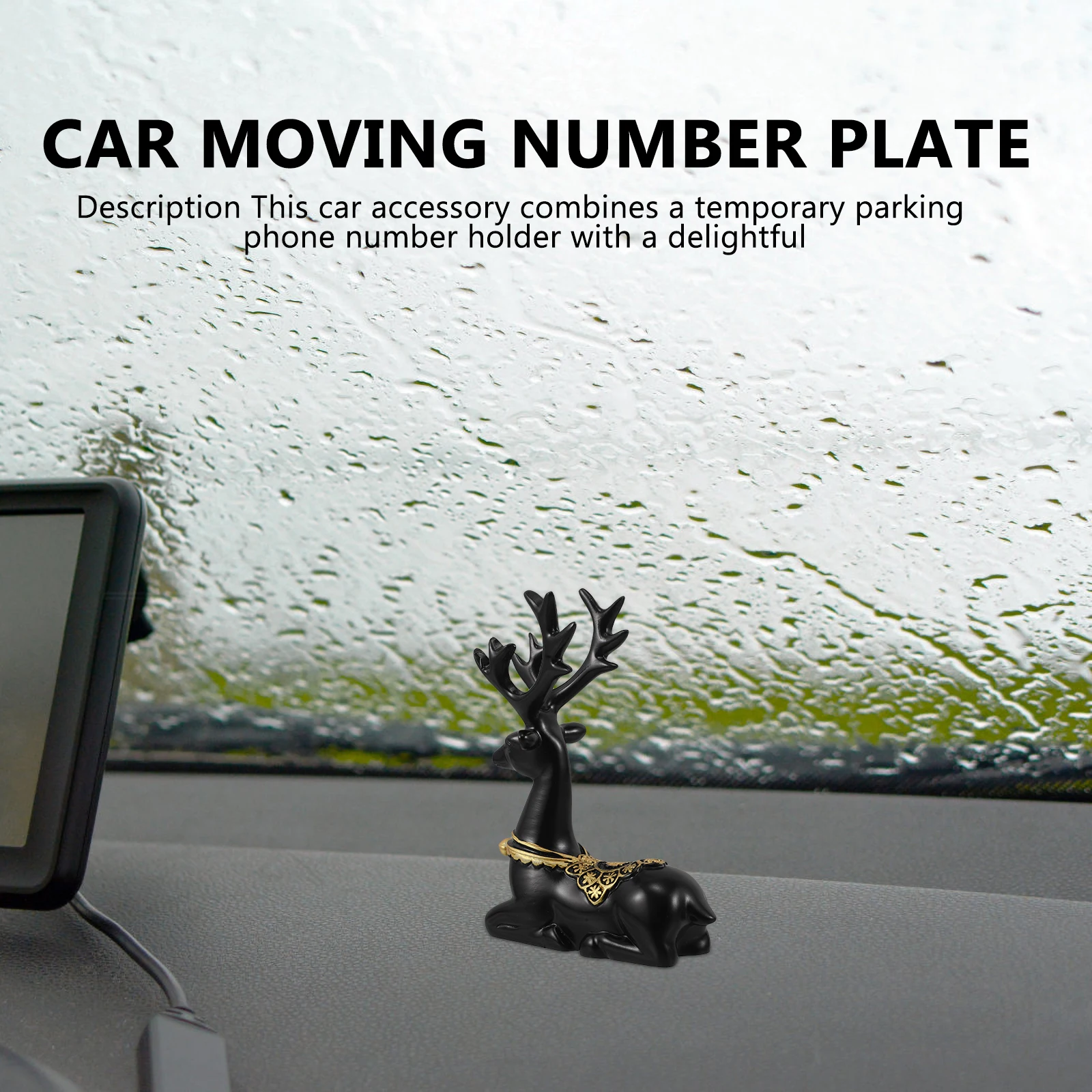 

Cute Resin Deer Car Dashboard Ornament Miniature Animal Decoration Small Resin Deer Craft Home Car Interior Accessory