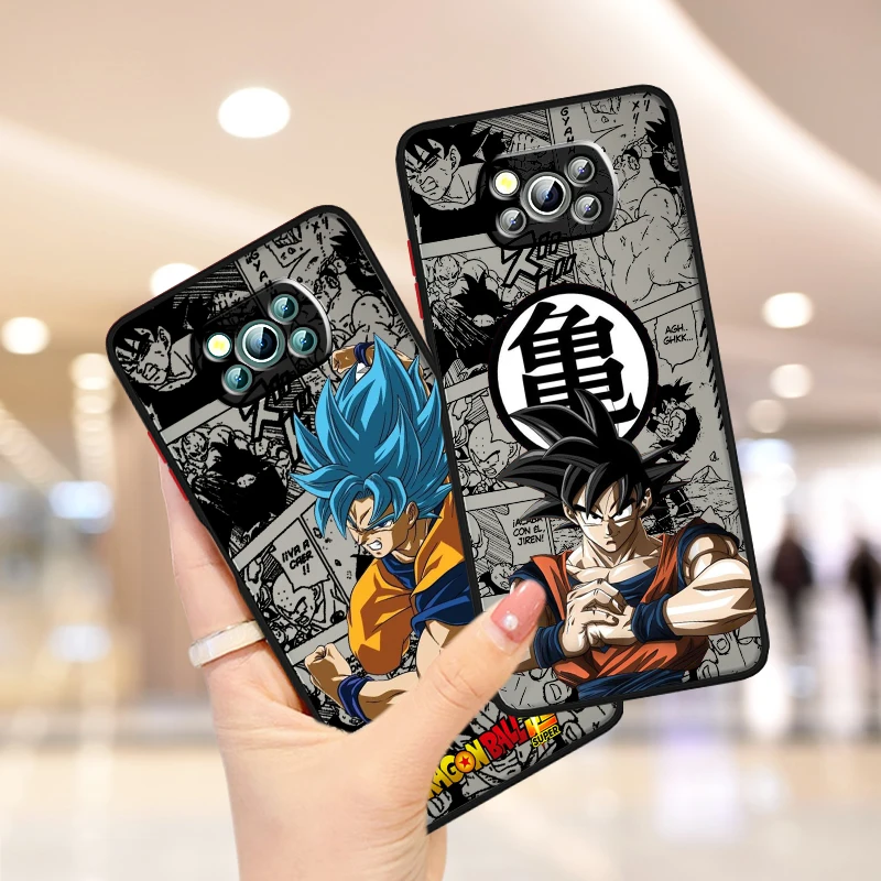 Trend D-Dragon Ball Saiyan Frosted Translucent For Xiaomi Mi Poco X5 X4 X3 M6 M5S M5 M4 M3 F5 F4 F3 GT Pro 5G Soft Phone Case