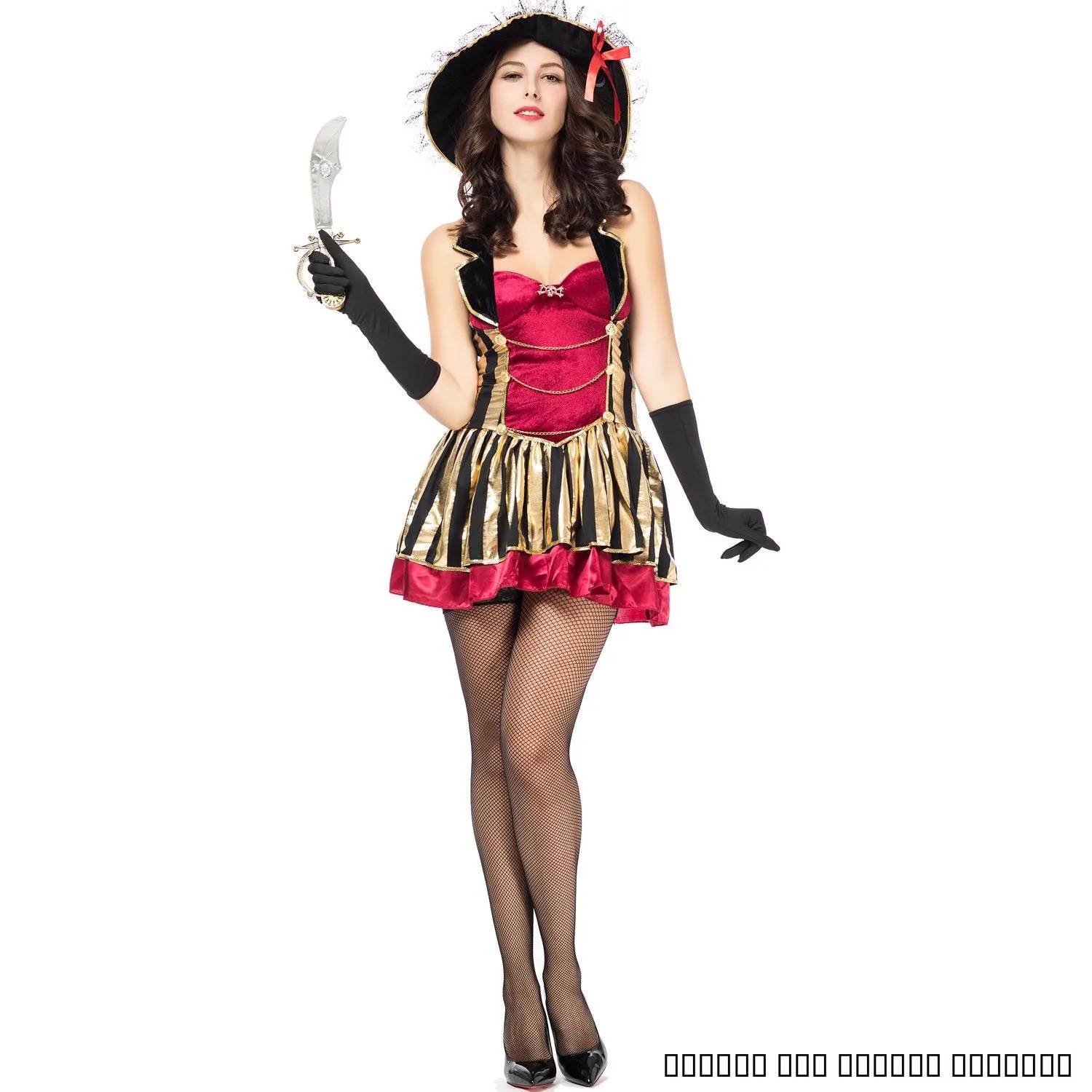 

Карнавальный костюм пиратки в готическом стиле для женщин, костюм морячки для ролевых игр, женский модный сценический костюм