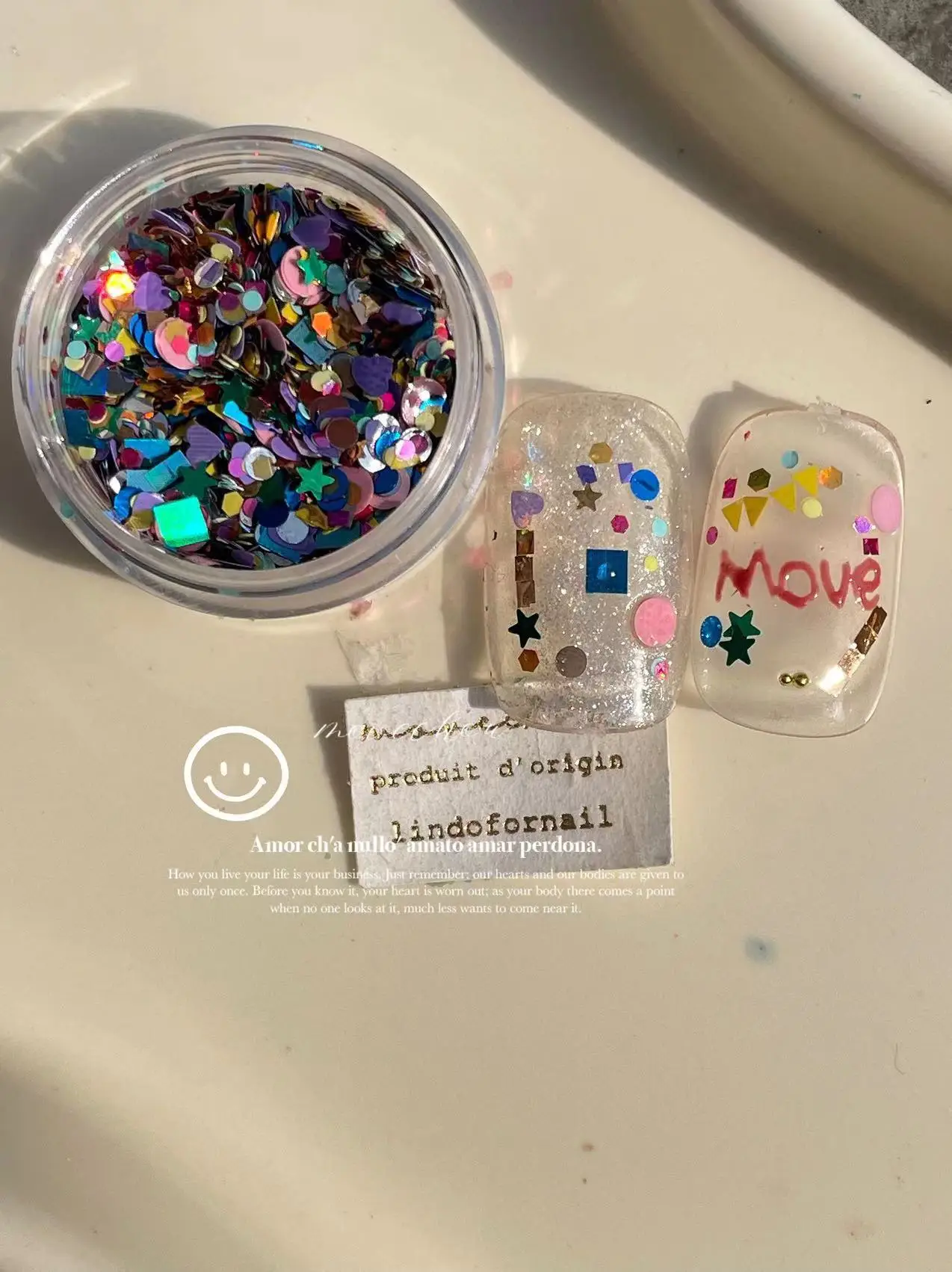 1Box mixed Color Multi-color Love Star Sequins  Nails Accessories Nail Decoration  Nails Sequin DIY Decorations