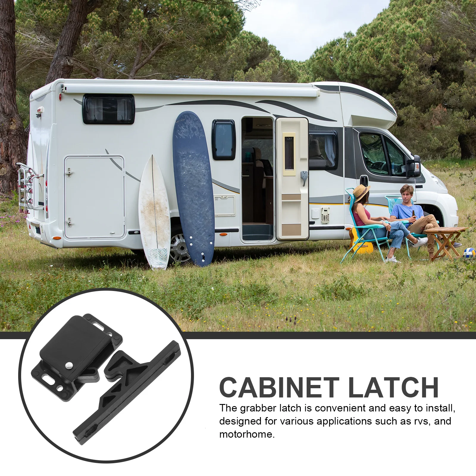 

Side Mounted Door Lock Cabinet Latch 1 Set Rv Drawer Latches Catches Furniture Hardware Abs Material Easy Installation Kitchen