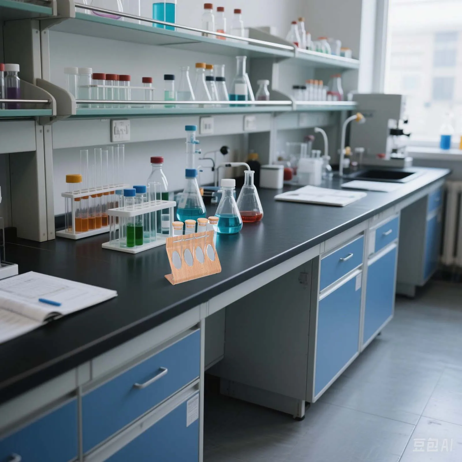 

1Set Coffee Beans Display Rack Clear Glass Bottle Mini Test Tube Rack Wooden Holder Multifunctional Storage Container for Coffee