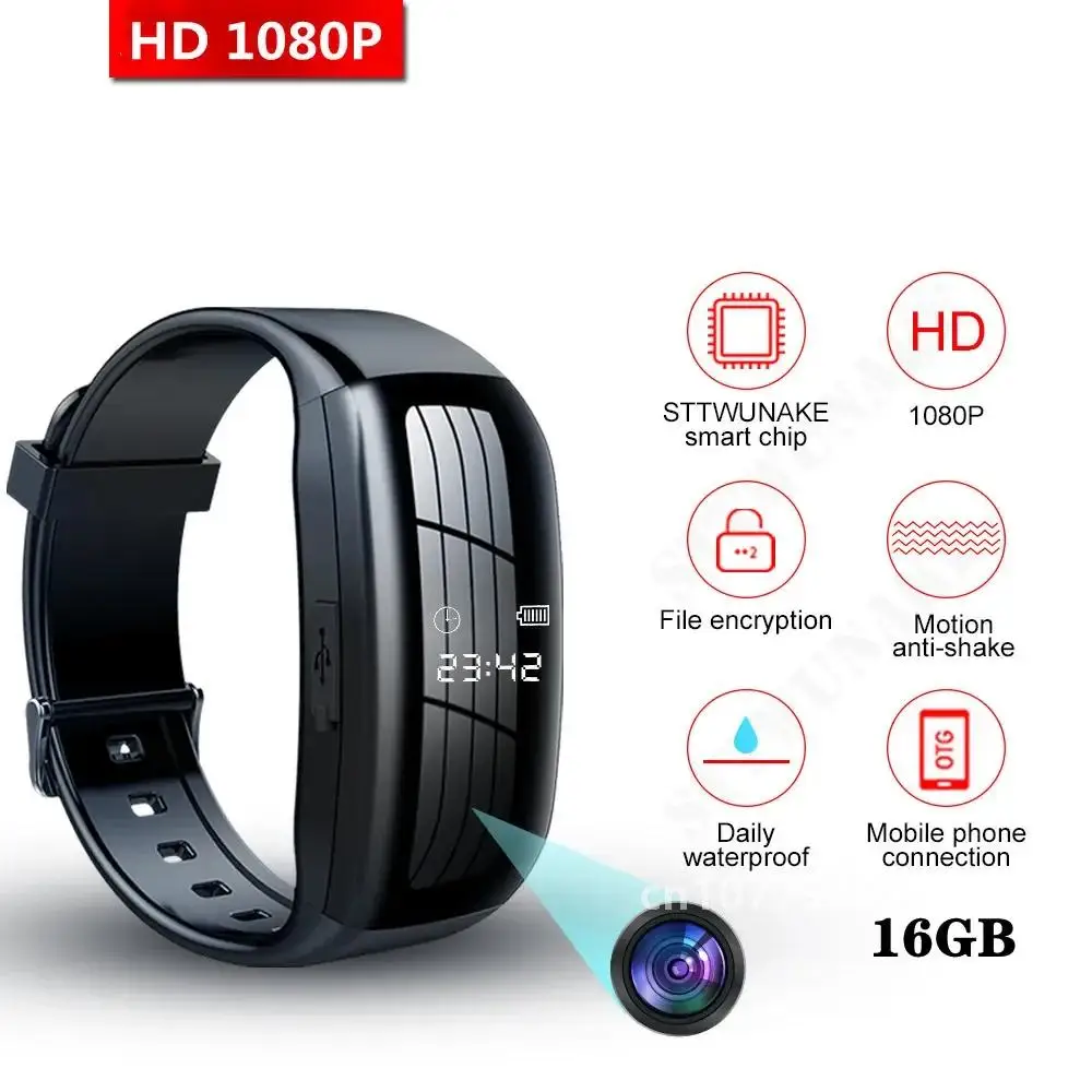 SmartWatch Mini Camera HD 1080P Camcorder Video Recording Bracelet Camera Mini Camera Wristband Wearable Device Bracelet Cam