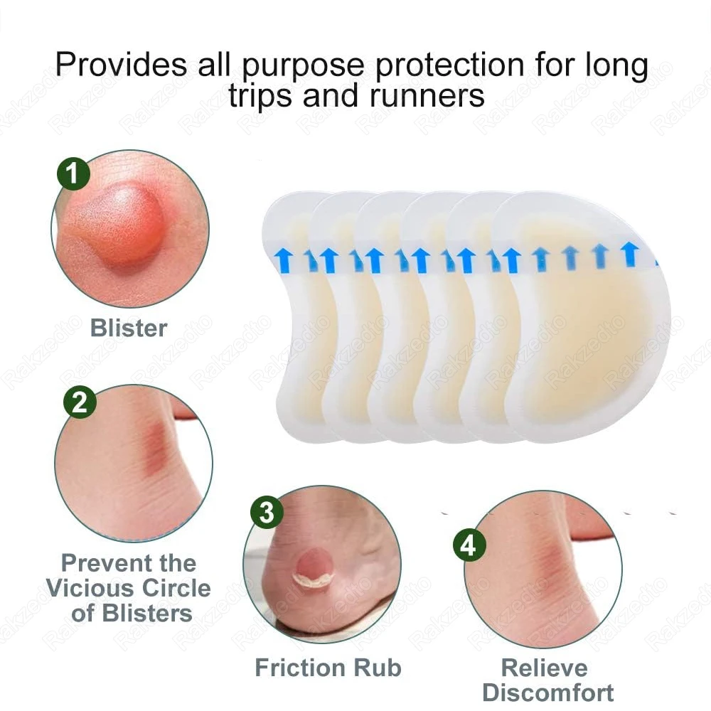 10pcs Gel Heel Protector Blister Patches Waterproof Adhesive Hydrocolloid Gel Bandages Shoe Heel Sticker Pain Relief Plaster
