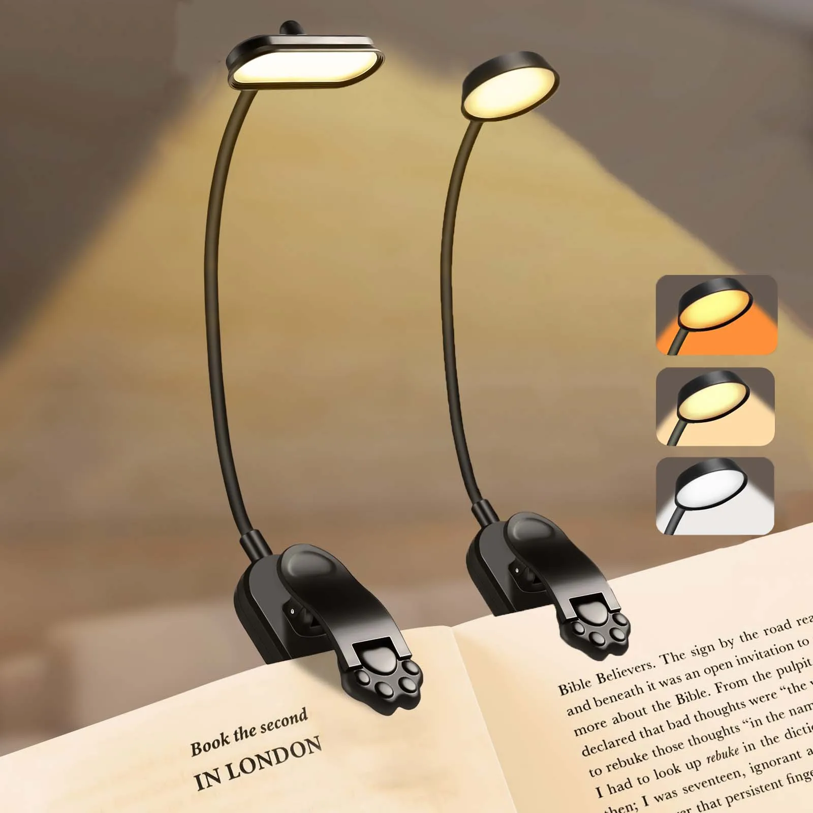 

Mini Portable LED Book Light Flexible Adjustable Eye Protection Reading Lamp Bedroom Study Dimmable Rechargeable Desk Lamp