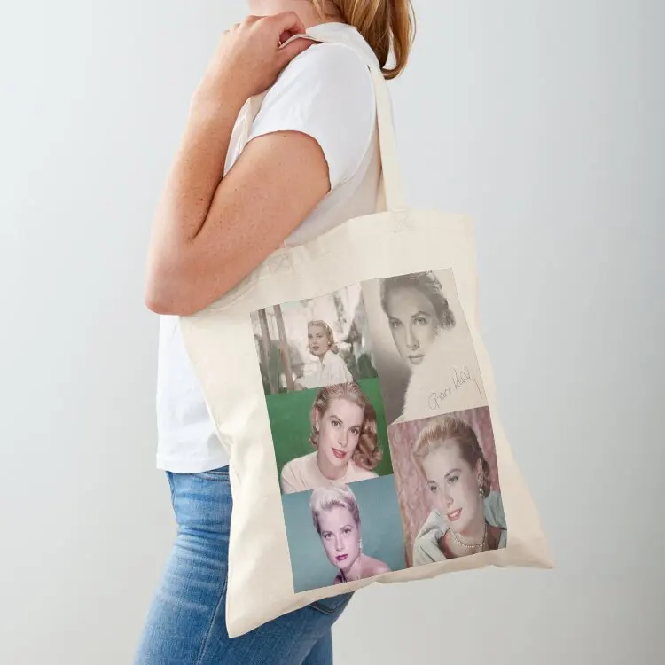 

grace kelly signed Tote Bag reusable grocery bags shopping trolley bag custom canvas bag tote woman