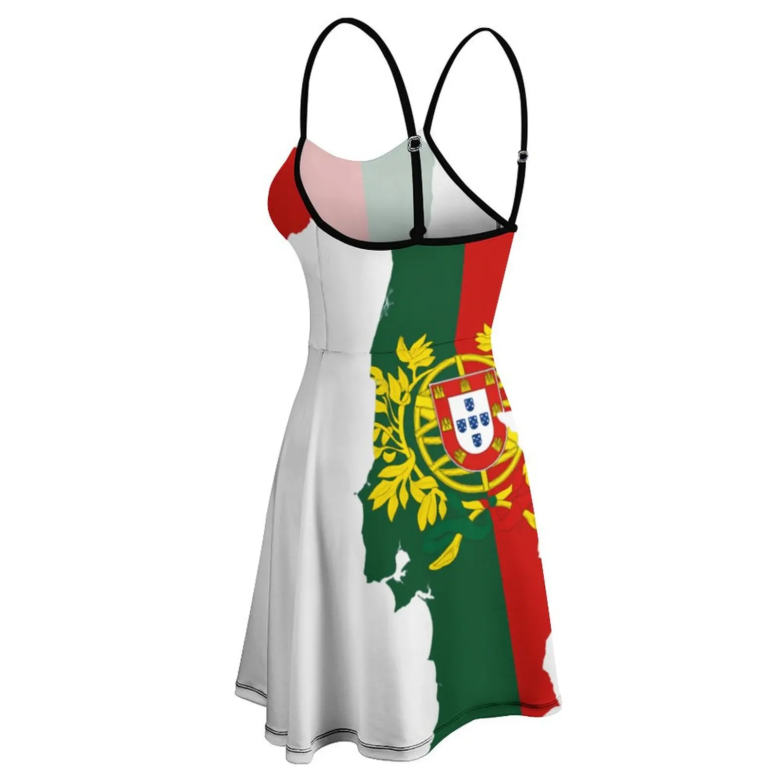 Vestido Sexy con estampado de mapa de la bandera de Portugal para mujer, vestido de tirantes para fiestas Geek, vestido Premium