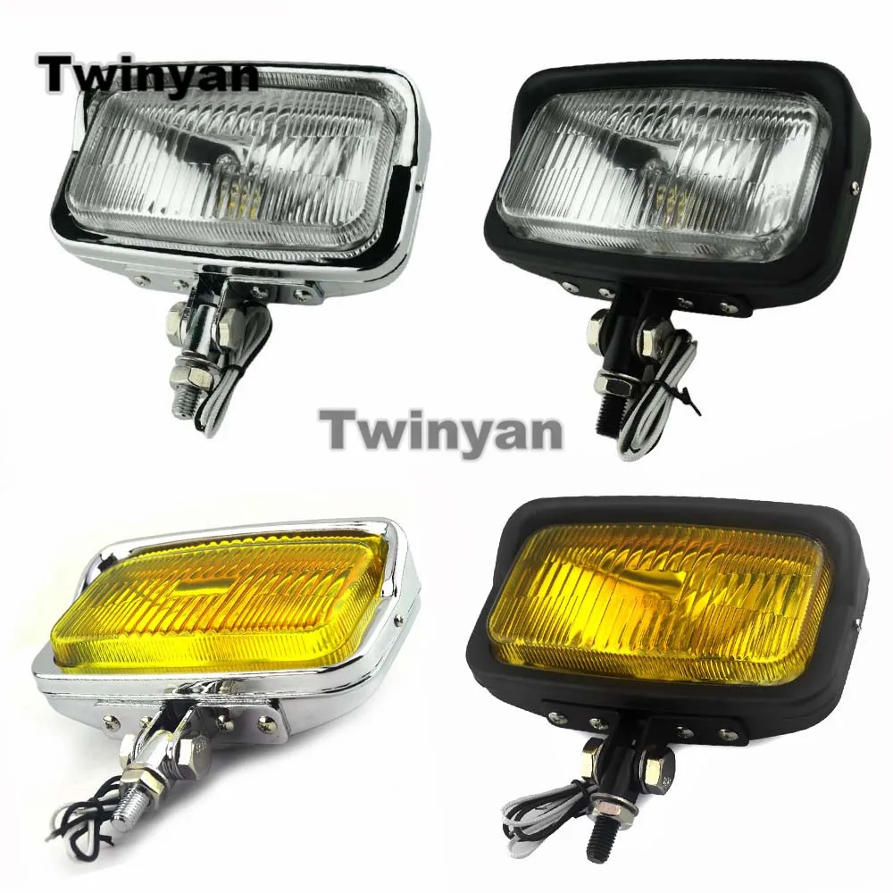 

Motorcycle H3 Square Headlight With Visor Bottom Mount Headlamp Universal For Harley Custom Softail Dyna Cruiser Bobber Chopper