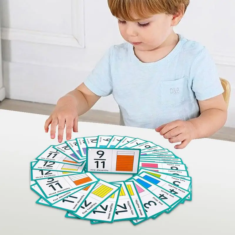 Fractions Flash Cards 35 Cards Studying Math Game Educational Math Flash Cards Math Learning Tool From 1 To 12 For School