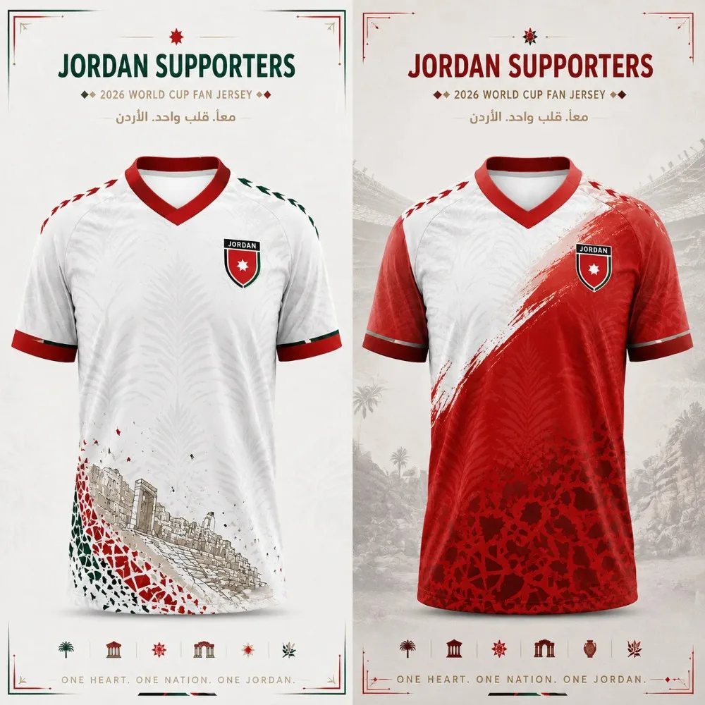 Camiseta Deportiva Ligera y Transpirable con Logotipo Estampado del Balón de Fútbol Rojo de los Fans de Jordan 2026 - Apta para Hombres y Mujeres
