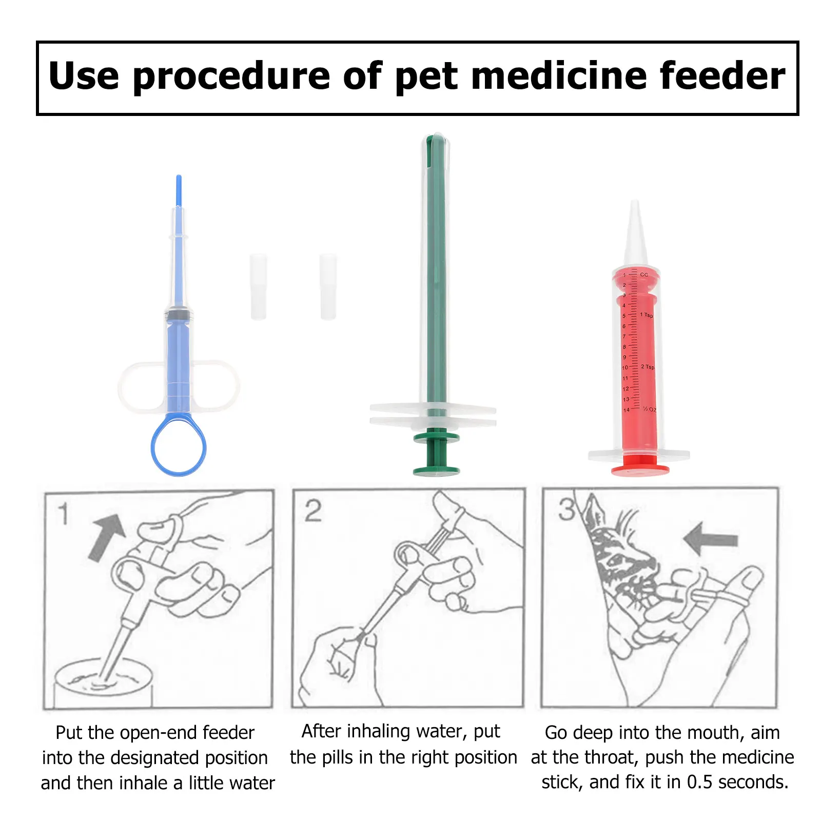 

Pet Feeders Pill Dispensers Tablet Dog Tube Shooters Safe Material Cat Feeder al Helper Practical Home Pet