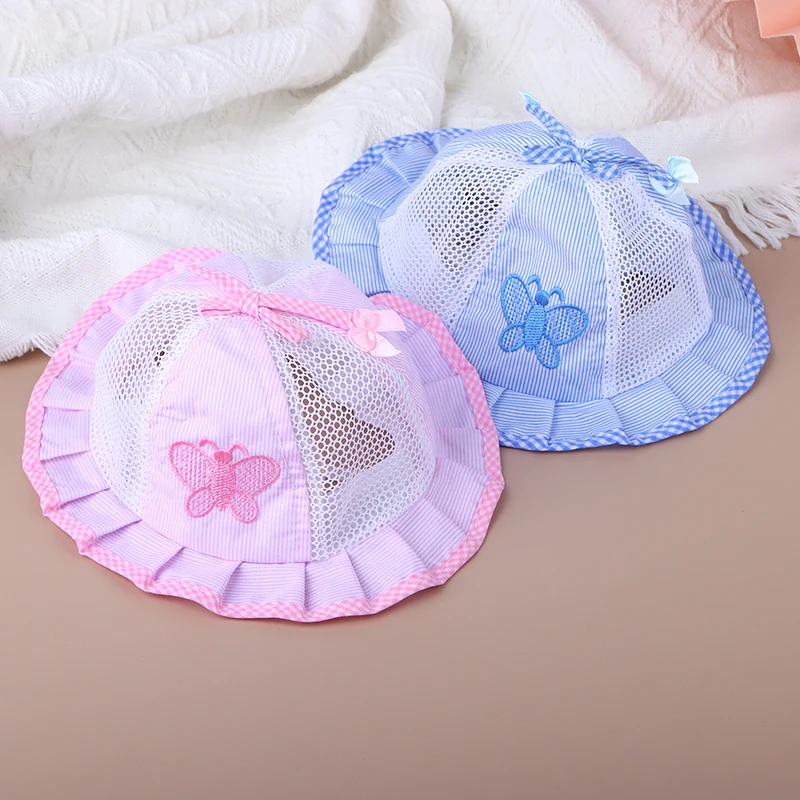 1PC Baby Hat Girl Summer Bucket Fisherman Hat for 3 to 12 Months Infant Girls Toddler Sun Hats Summer Flower Bow-knot Style