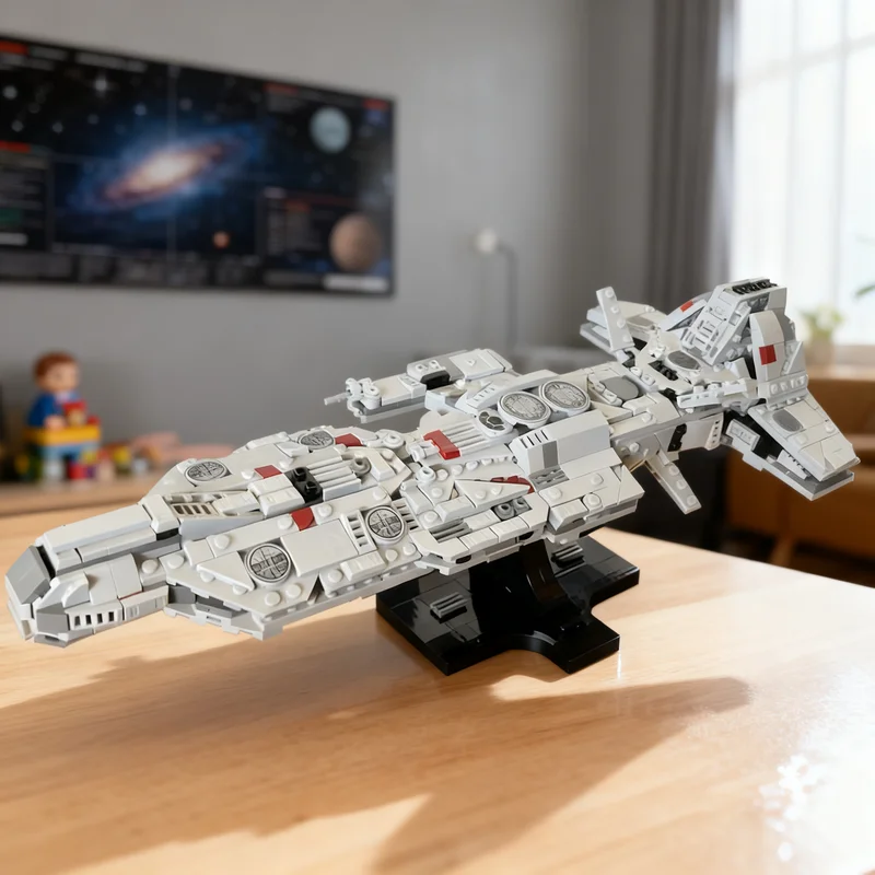 698 деталей MOC: Конструктор «Звездные врата: Боевой корабль класса Аурора» (миди-масштаб), креативный набор для сборки, подарок на Рождество, игрушка