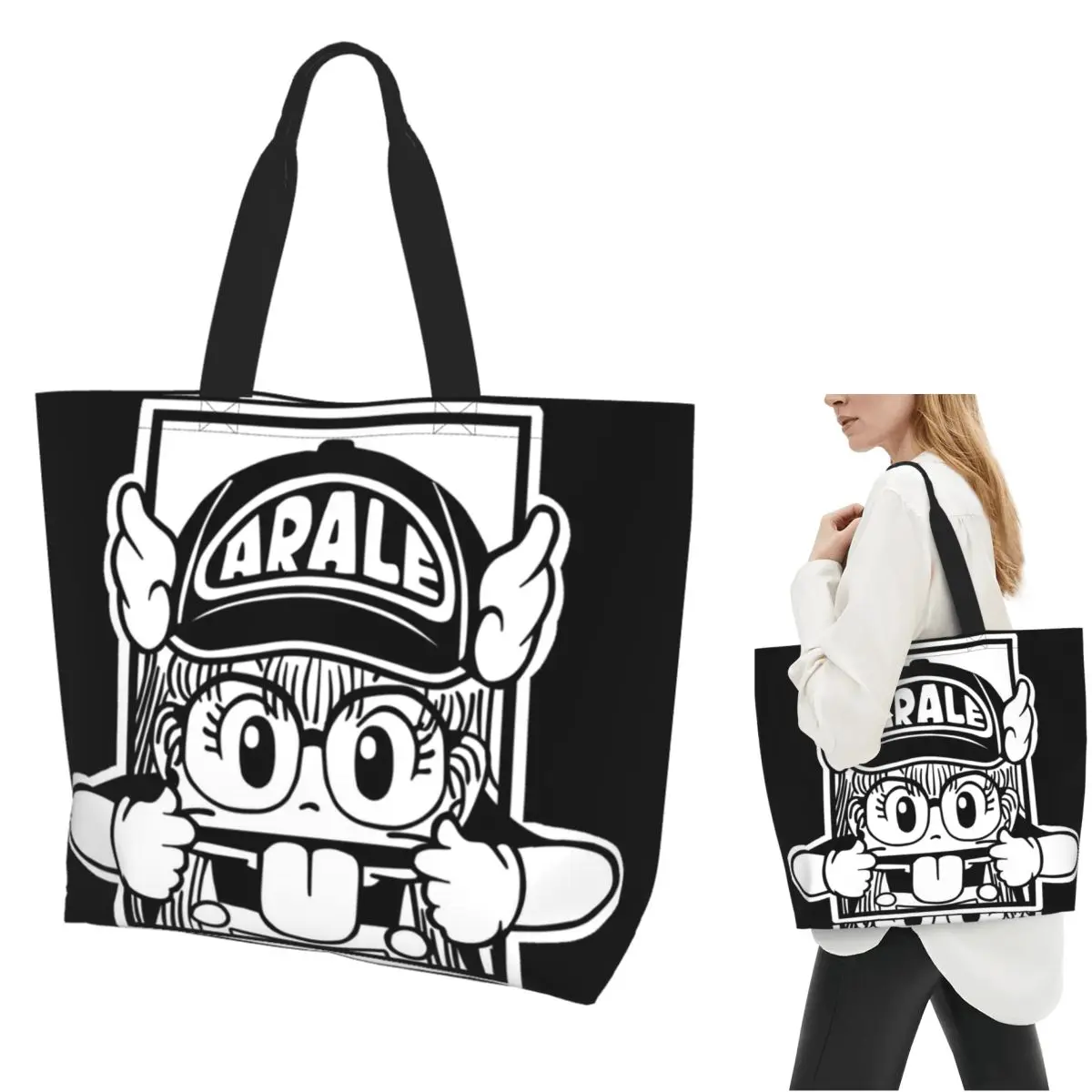 

ARALE Shopping Tote Bag Canvas Large Capacity Shoulder Bags Shopper Grocery Handbag for Women