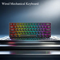 61 Keys Wired Keyboard Mixed Light Gaming Mechanical Keyboard Brown Blue Red Shaft Desktop Mechanical Keyboard
