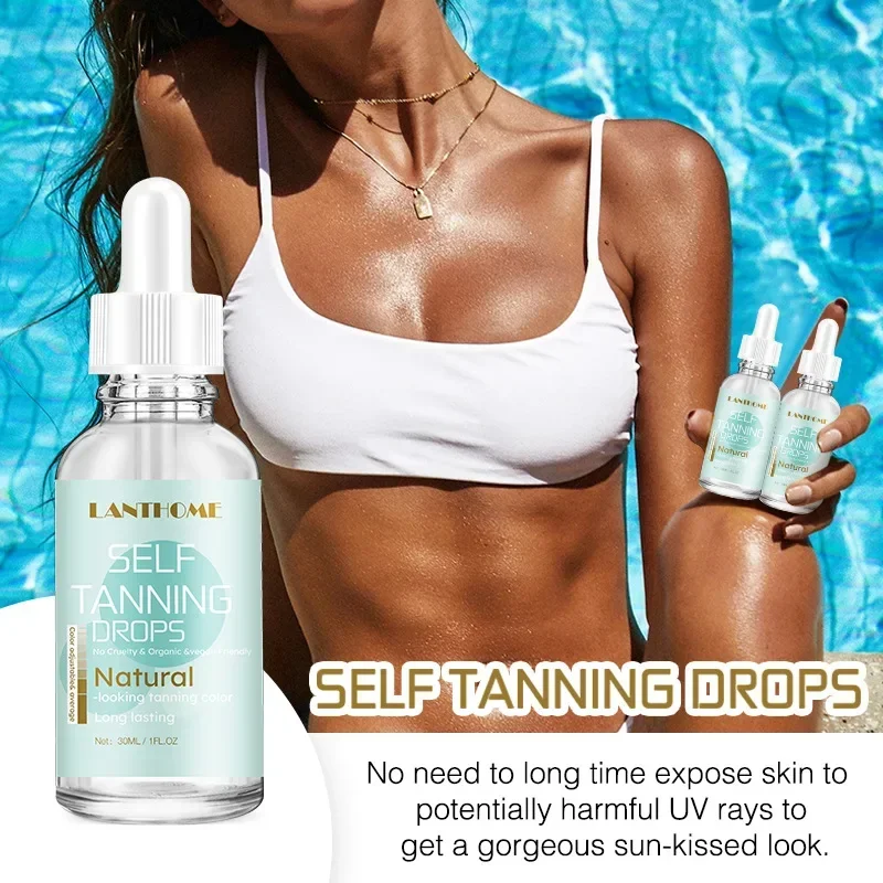 

Lanthome 30ml Self-Tanning Drops Body Lotion Natural Tanning Oil for Skin Care Without UV Damage Absorb Quickly Sun Tan Body Oil