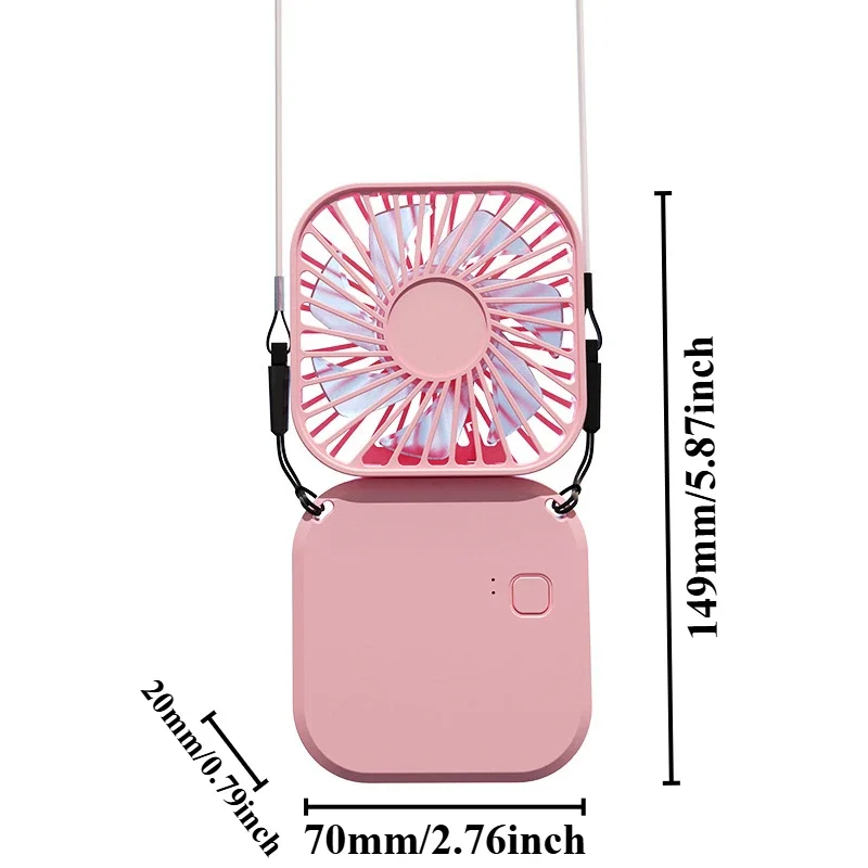 휴대용 미니 걸이식 목 선풍기, 접이식 USB 선풍기, 음소거 보조배터리, 휴대용 핸드헬드 데스크탑, 다기능