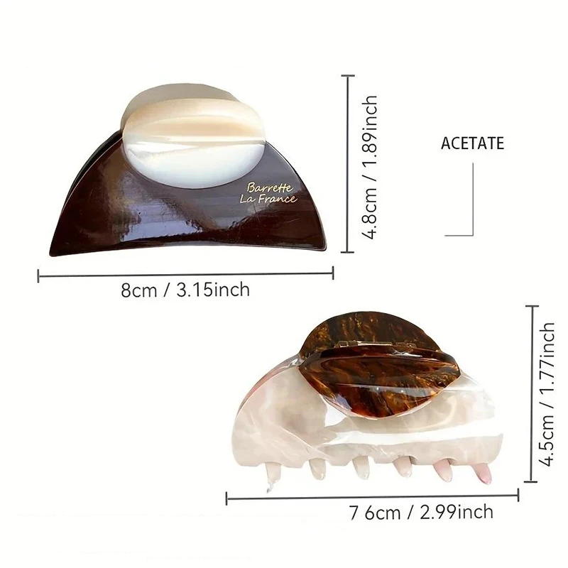 2025 جديد أنيق خمر مشبك شعر فرنسي نغمتين الخشب رخامي تصميم مخلب شعر عادية يوميا لطيف مقاطع الشعر إكسسوارات الشعر