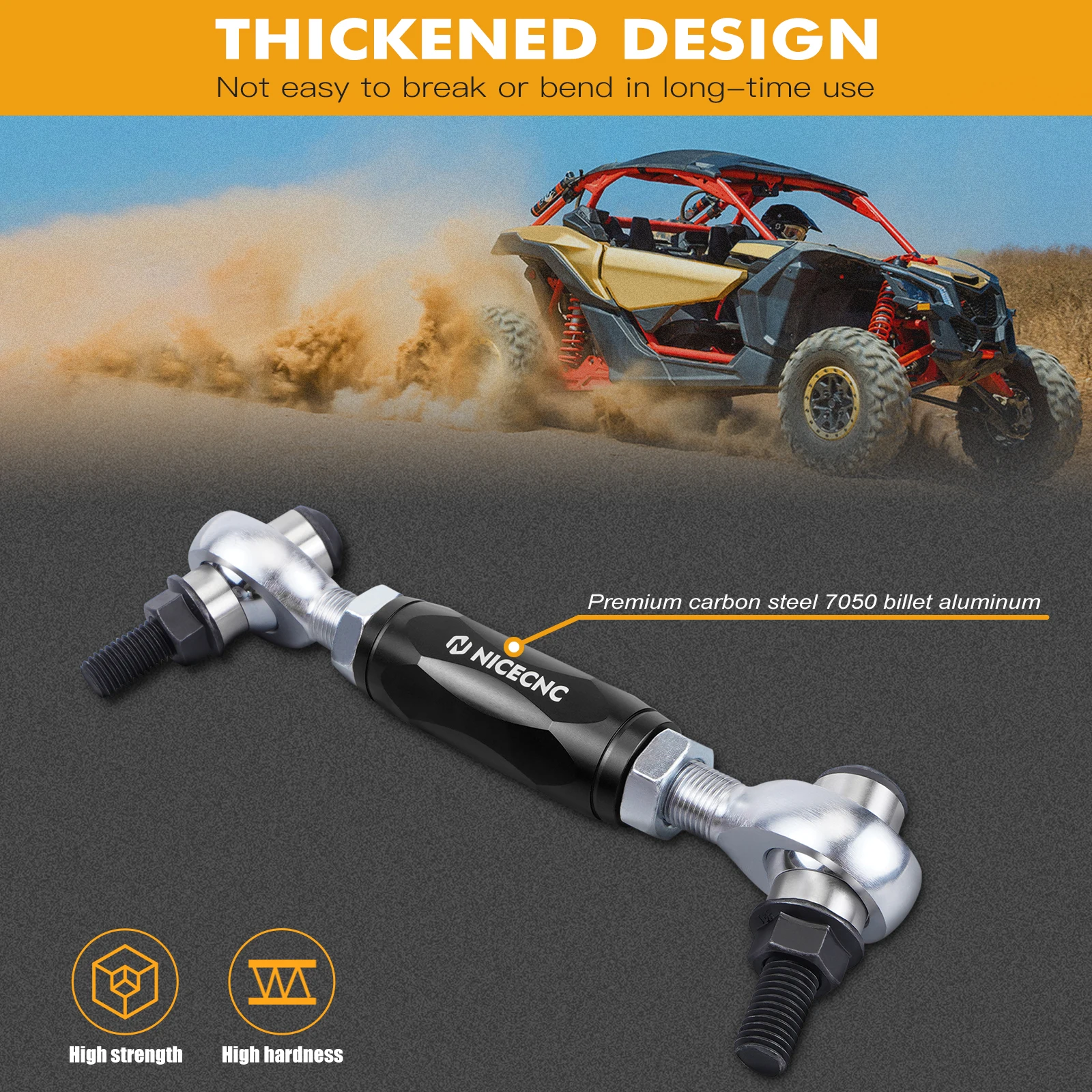 NICECNC For Can-AM Maverick X3 Front Rear Sway Bar Stabilizer Links Kit 2017-2023 4x4 Turbo DPS Max R RR XMR UTV Accessories