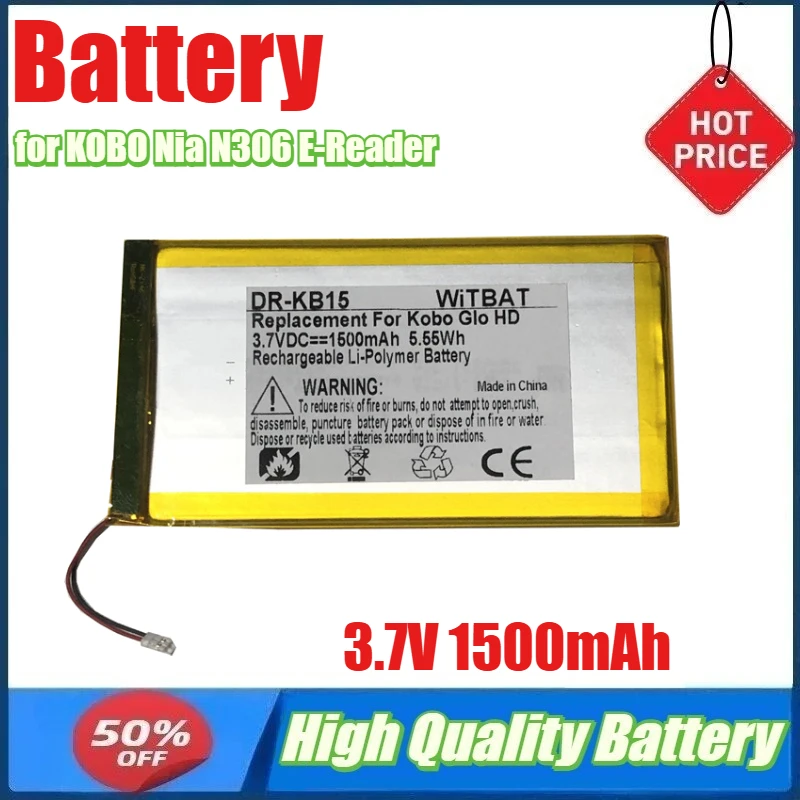 

3.7V 1500mAh Battery for KOBO Nia N306 E-Reader Battery