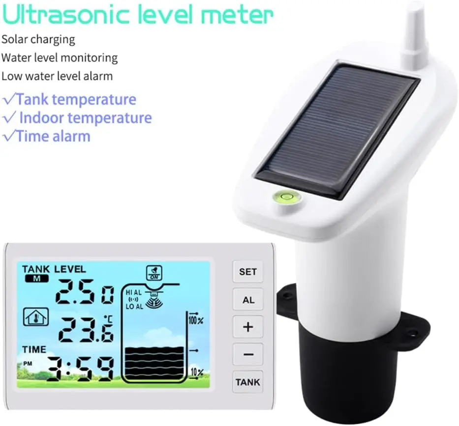 

Automatic Solar Ultrasonic 0-5m Accuracy Water Level Meter Monitoring Tank Wireless Digital Controller with up to 100m Range