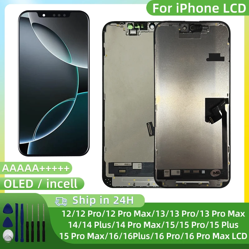 INCELL 16 Pro Max pour iPhone 12 LCD 12Pro affichage 13ProMax écran Face ID tactile 15 14 Plus 13 MINI affichage 15 Pro Max 16 16Pro