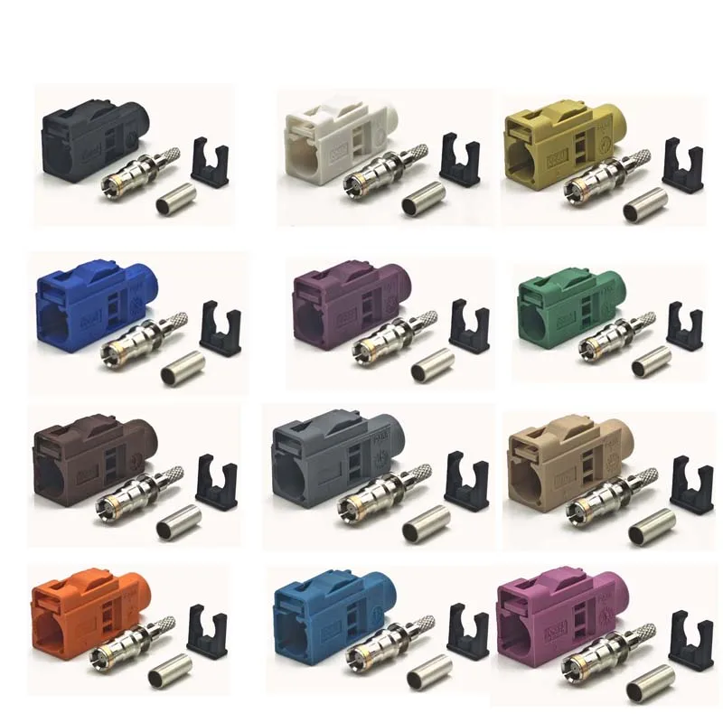 Fakra Female Crimp Connector Car Radio FM GPS Antenna Fakra Adapter for RG316 RG174 A B C D E F G H I K M Z Male