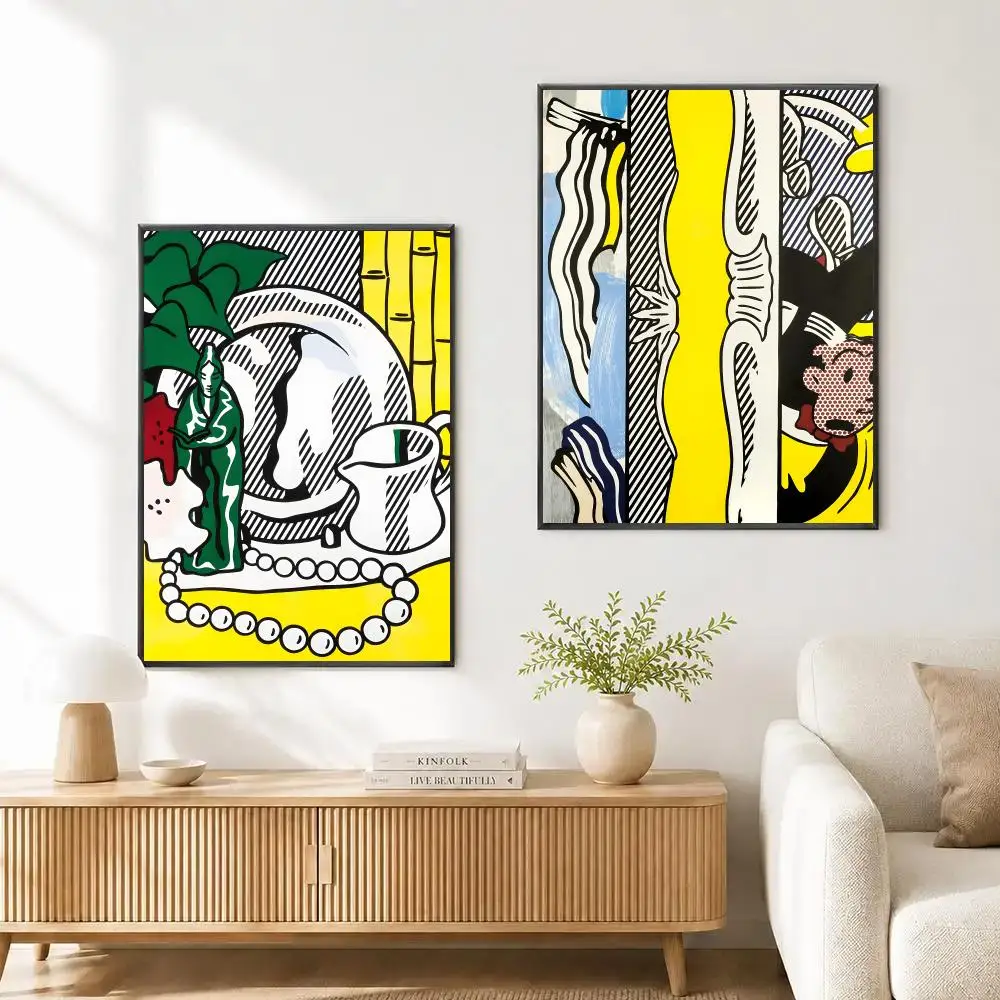 Artist Roy Lichtenstein Poster Decorative Wall Art Stickers Mural For Home Living Room Hallway Decor Gift