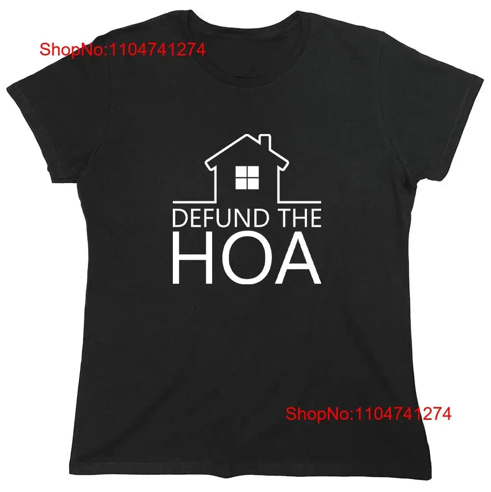 

Defund The HOA Саркастическая новинка, забавная женская футболка, винтажный стираный топ для повседневной носки, универсальная, удобная мода