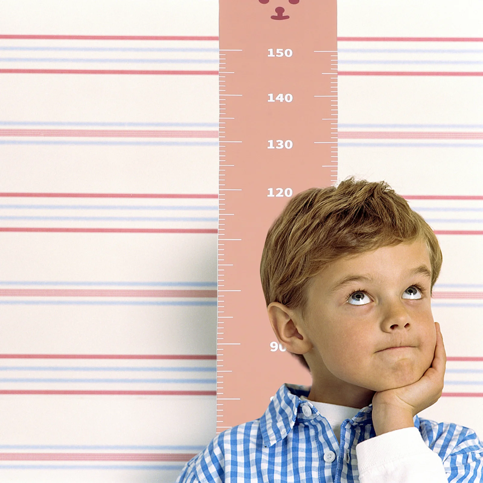 Grafico di crescita dell'altezza del tessuto impermeabile Adesivo da parete Decorazione della stanza della scuola materna Peel Stick Decalcomania del righello di misura rimovibile