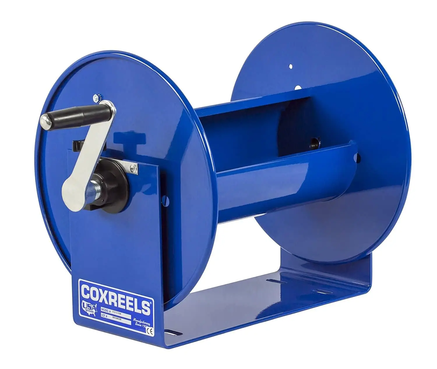 Coxreels 117-5-100 Hand Crank Steel Hose Reel, 100 Series, ¾” X 100’ - Easy-To-Use Compact Design - Adjustable Tension Break -