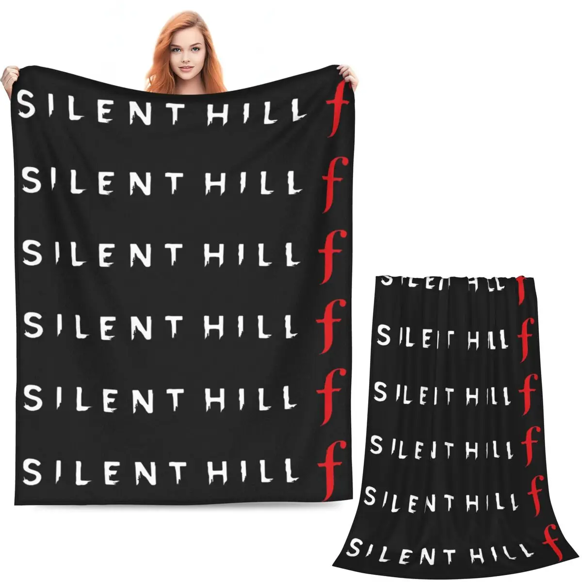 Silent Hill F Video Game Horror Logo Blanket Soft Warm Flannel Throw Blanket Bedspread for  Living room Picnic Travel Home Couch