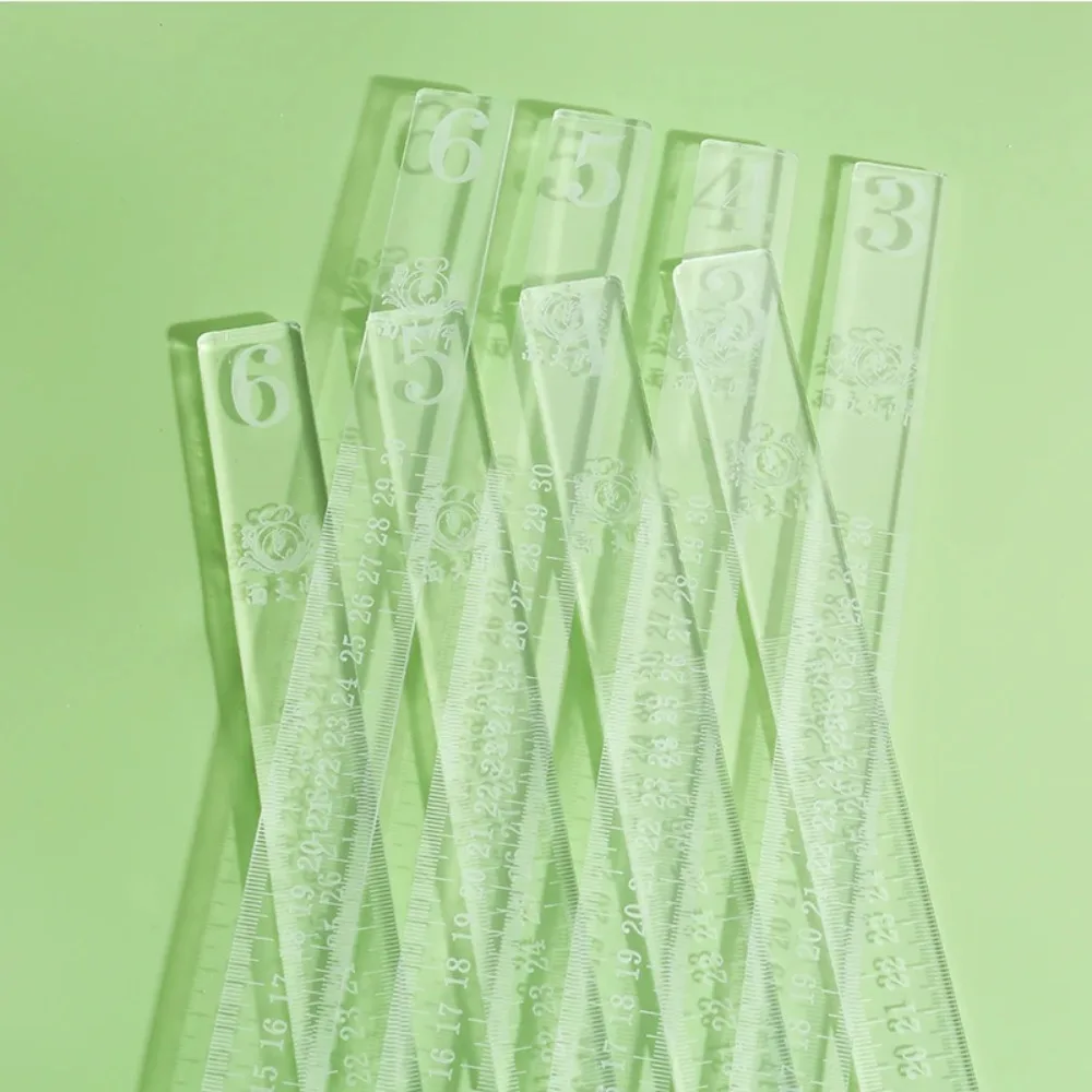 2Pcs Acrylic Cookie Balance Ruler Laser Engraving Scale Tranasparent Biscuit Cake Rolling Tool 30cm Thickness