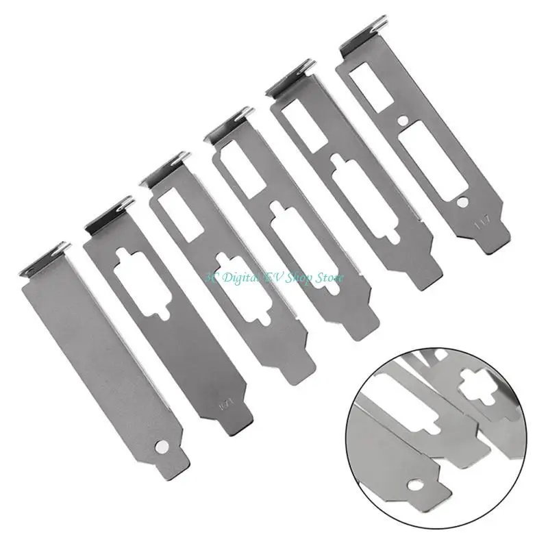 E74D Low or High Profile Bracket Adapter DVI DP VGA Baffle Port For Half Height Full-Height Graphic Video Card PCI DB9 Bezel