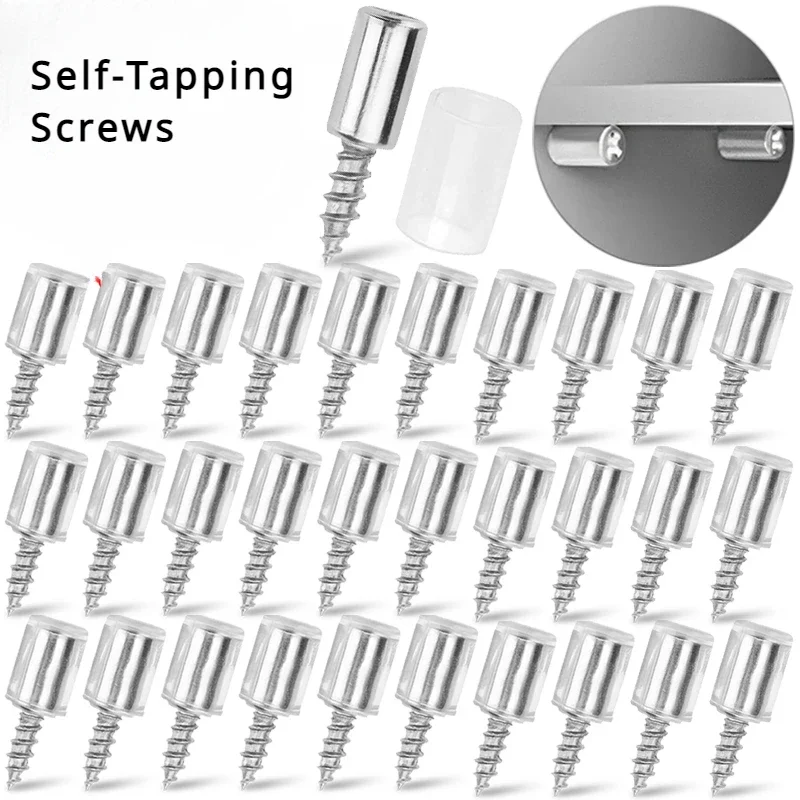 

Self-Tapping Screws Layer Bracket Laminate Holder Home Wardrobe Cabinet Glass Holder Non-slip Partition Nails with Rubber Sleeve