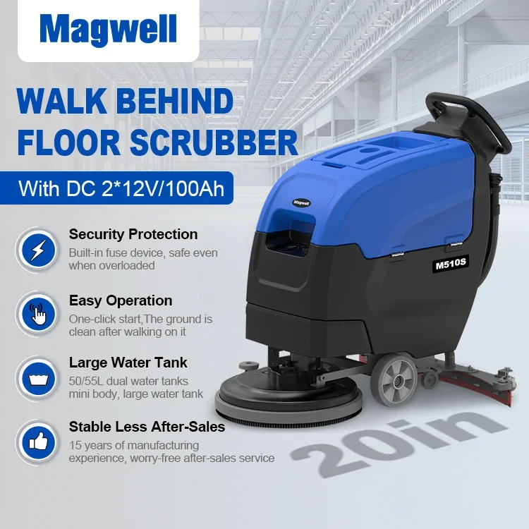 Venda quente M510S Caminhada automática atrás do limpador industrial lavar hine purificador de limpeza de piso