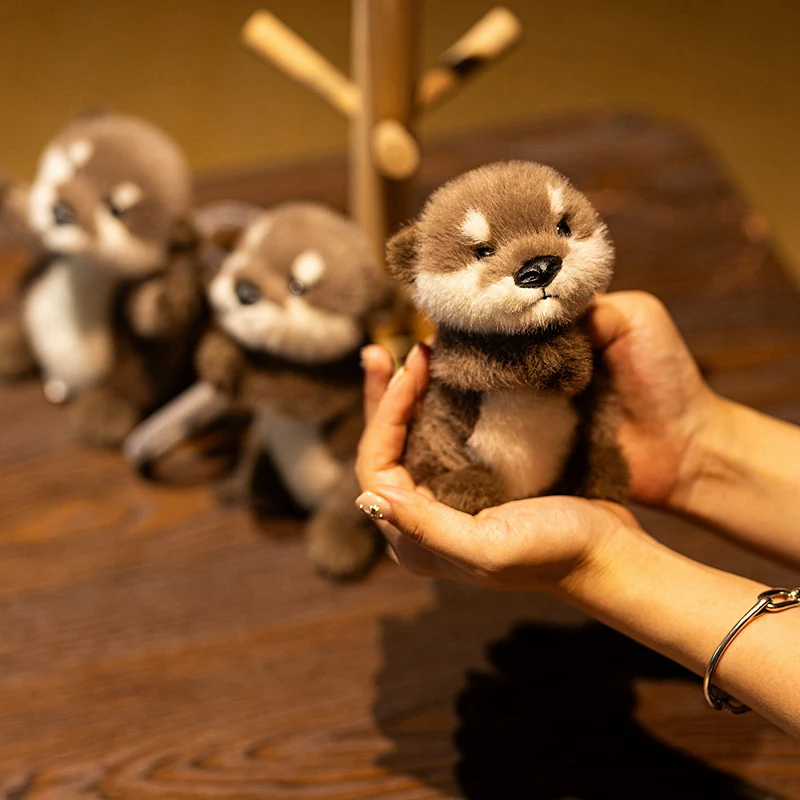 15cm bonito lontra pingente de pelúcia brinquedo boneca mini marrom orar lontra chaveiro mochila acessório presente