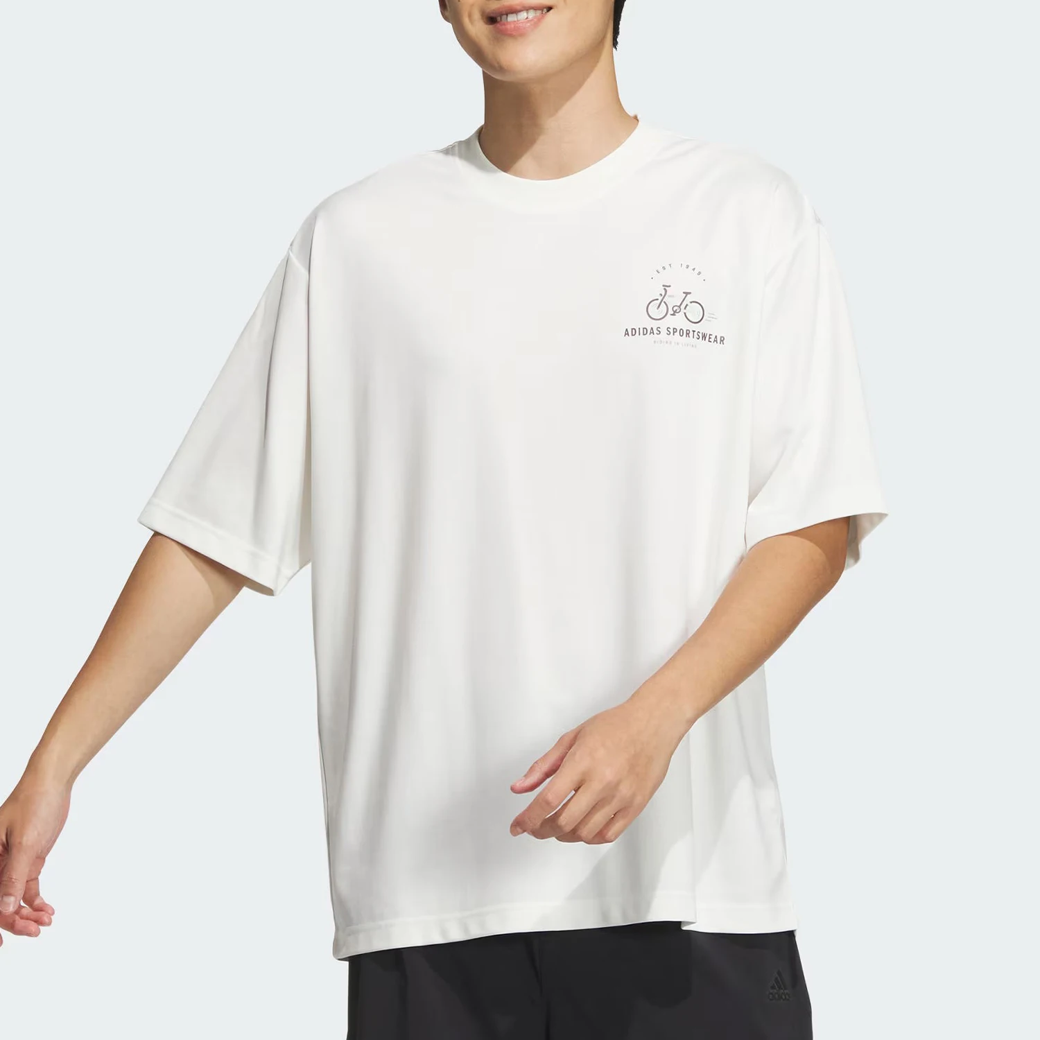 

Adidas подлинная 2024, новая мужская классическая простая повседневная футболка с коротким рукавом JN9448