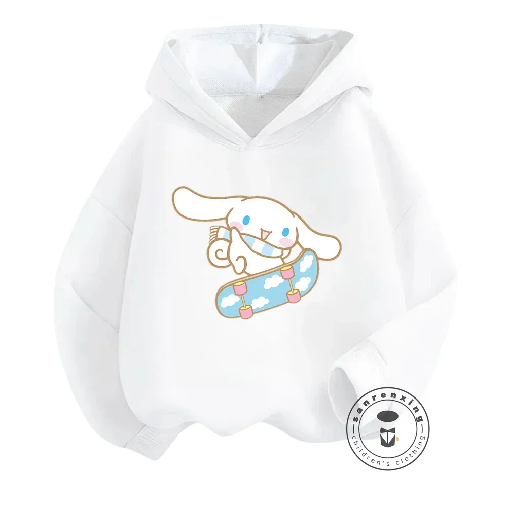 Japanese Cinnamoroll Cartoon Sweatshirts for Kids Featuring Cozy Long Sleeves Anime Characters Sanrio Autumn Winter Collection