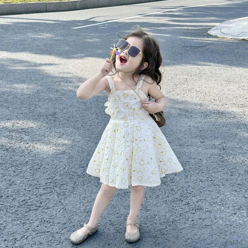 Girls Dress Summer Children Straps Skirt New Girls Backless Dress Baby Princess Dress Wholesale