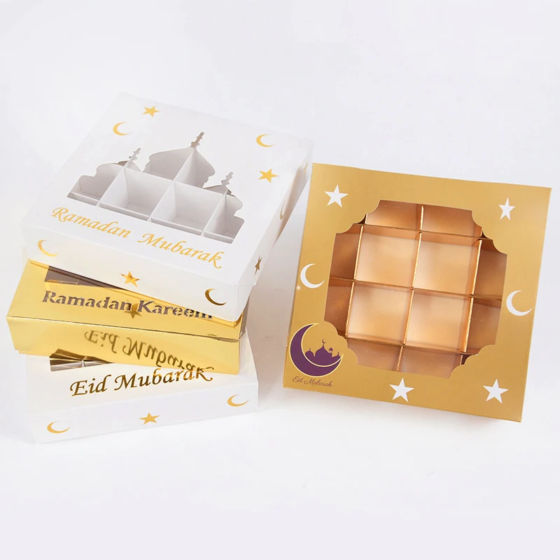 Eid Mubarak Candy Box Paperboard Gift Box Cookies Cake Chocolate Packaging Ramadan Islam Muslim Eid Al Adha Decoration Supplies