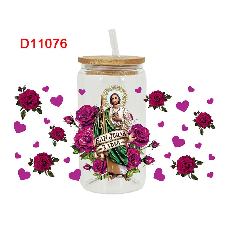 3D UV DTF Transfers Stickers 16oz Cup Wraps Faith Religion Printed For DIY Glass Ceramic Metal Leather Etc. D11059