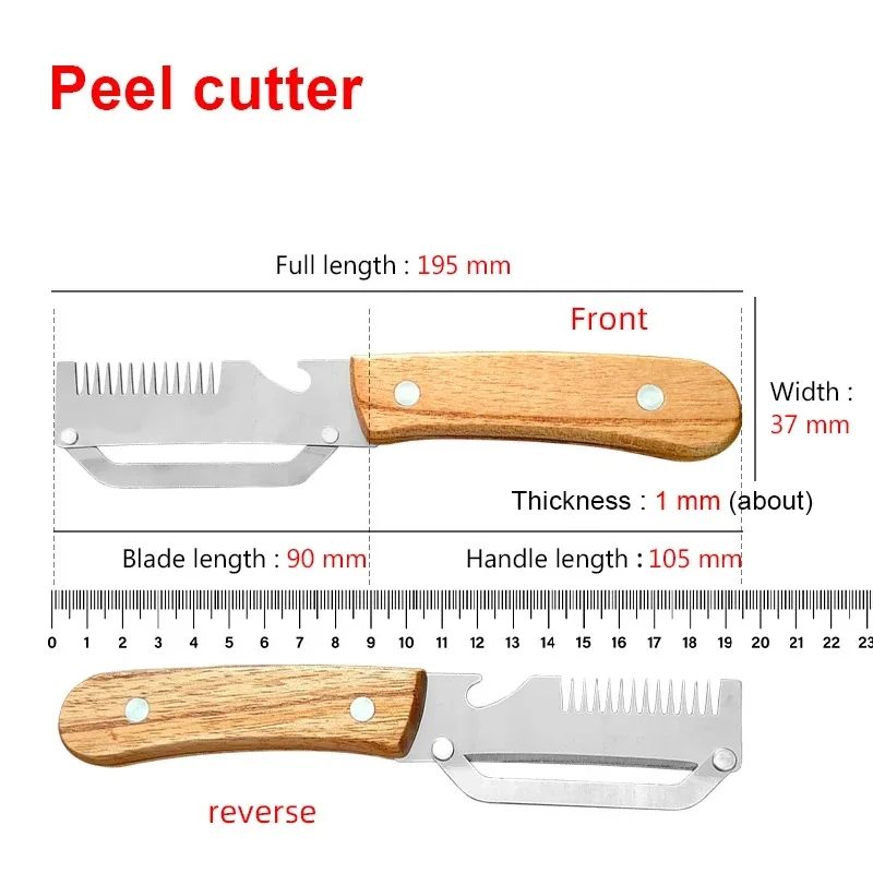 Multi-functional Peeler Stainless Steel Wood Handle Vegetable Peeler Potato Peeler Carrot Grater Fruit Tools Kitchen Accessories