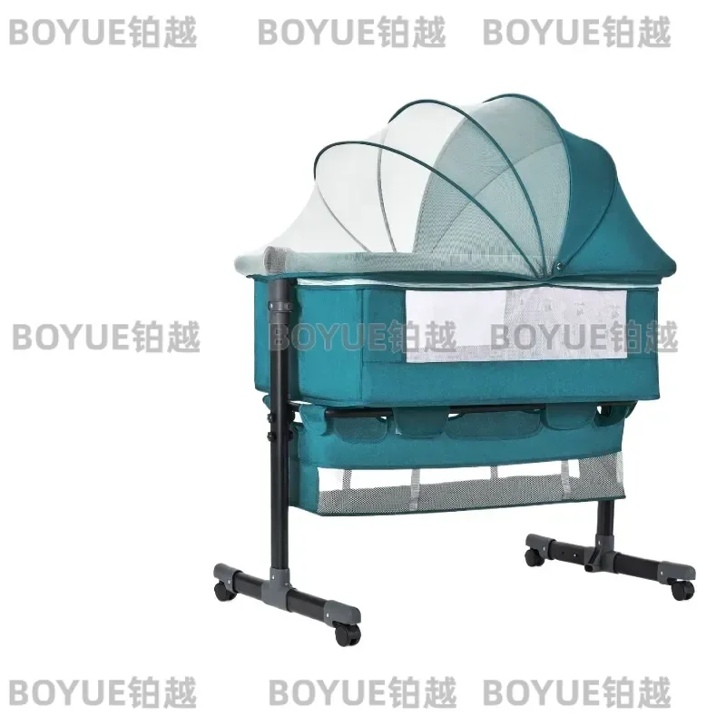 Aluminum Folding Bedside Crib Bedside Bassinet Bedside Sleeper Folding Crib Portable Stroller Baby Cot Bed